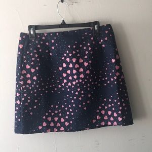 Navy blue skirt with hearts size 10